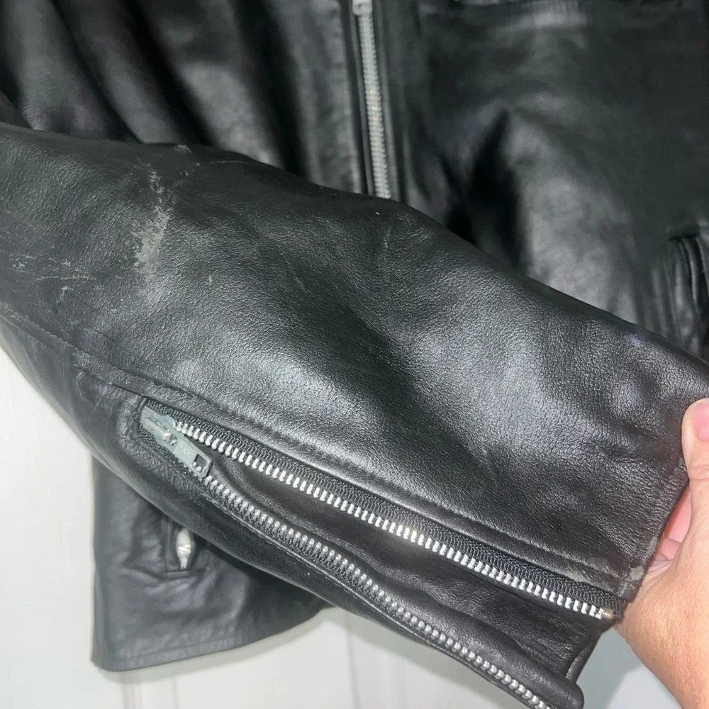 ProTech Performance Real Leather Jacket Thinsulate  Removable Liner Sz L Black - Picture 2 of 16